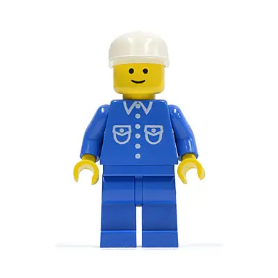  Shirt with 6 Buttons - Blue, Blue Legs, White Cap