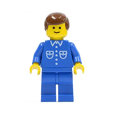  Shirt with 6 Buttons - Blue, Blue Legs, Brown Male Hair