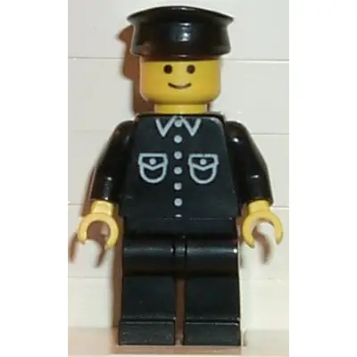  Shirt with 6 Buttons - Black, Black Legs, Black Hat