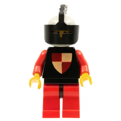  Classic - Knights Tournament Knight Black, Red Legs with Black Hips, Light Gray Helmet, Black Visor
