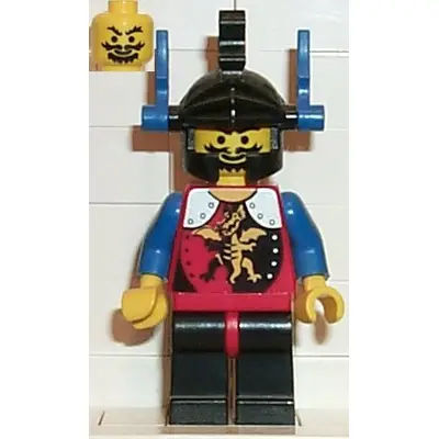  Dragon Knights - Knight 2, Black Legs with Red Hips, Black Dragon Helmet, Blue Plumes
