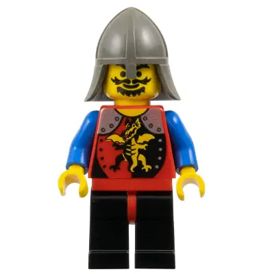  Dragon Knights - Knight 2, Black Legs with Red Hips, Dark Gray Neck-Protector