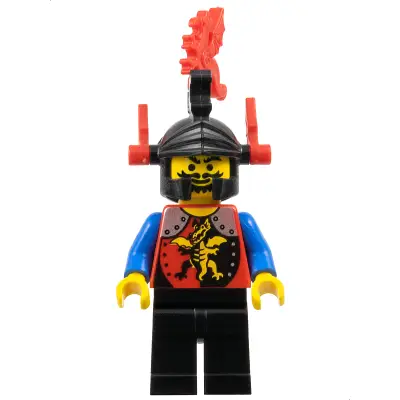  Dragon Knights - Knight 2, Black Legs, Black Dragon Helmet, Red Plumes