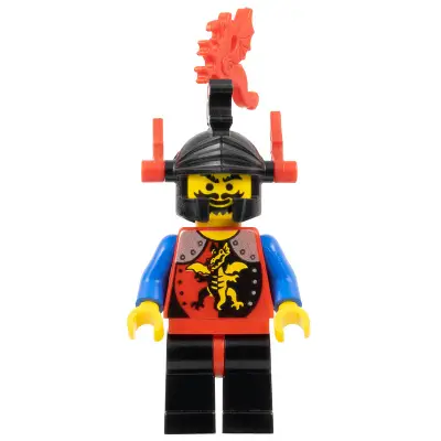  Dragon Knights - Knight 2, Black Legs with Red Hips, Black Dragon Helmet, Red Plumes