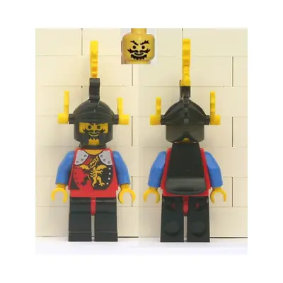  Dragon Knights - Knight 2, Black Legs with Red Hips, Black Dragon Helmet, Yellow Plumes, Black Plastic Cape