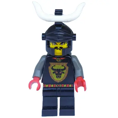  Knights Kingdom I - Cedric the Bull (Robber Chief), Black Dragon Helmet, Horns