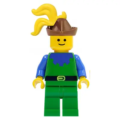  Forestman - Blue, Brown Hat, Yellow 3-Feather Plume