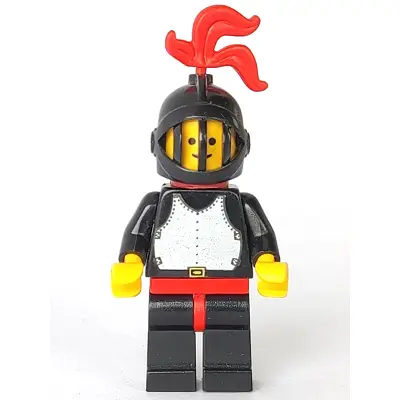  Breastplate - Black, Black Legs with Red Hips, Black Grille Helmet, Red Plume, Red Plastic Cape