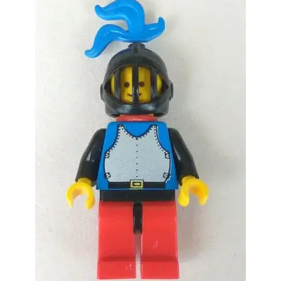  Breastplate - Blue with Black Arms, Red Legs with Black Hips, Black Grille Helmet, Blue Plume, Red Plastic Cape