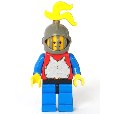  Breastplate - Red with Blue Arms, Blue Legs with Black Hips, Dark Gray Grille Helmet, Yellow Plume