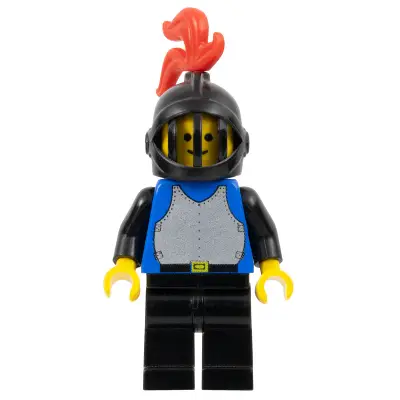  Breastplate - Blue with Black Arms, Black Legs, Black Grille Helmet, Red Plume