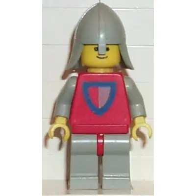  Classic - Knight, Shield Red/Gray, Light Gray Legs with Red Hips, Light Gray Neck-Protector