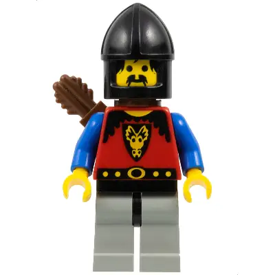  Dragon Knights - Knight 1, Light Gray Legs with Black Hips, Black Chin-Guard, Quiver