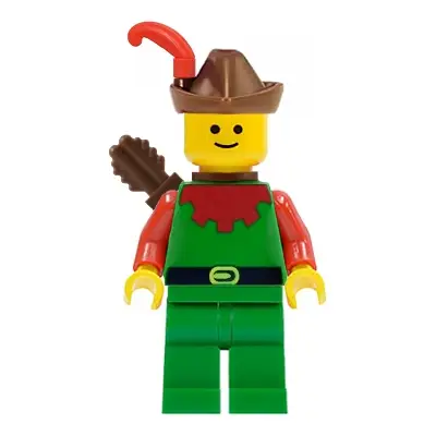  Forestman - Red, Brown Hat, Red Feather, Quiver
