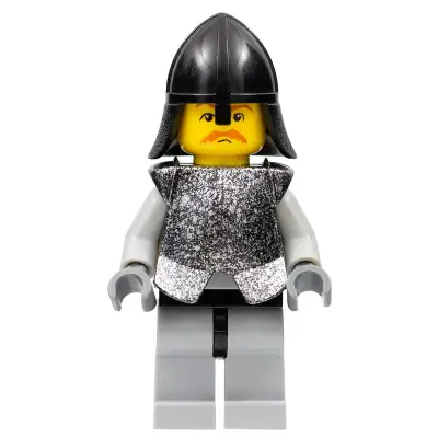  Breastplate - Armor over Light Bluish Gray, Black Neck-Protector, Brown Moustache