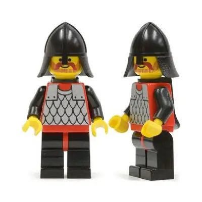  Scale Mail - Red with Black Arms, Black Legs with Red Hips, Black Neck-Protector, Black Plastic Cape