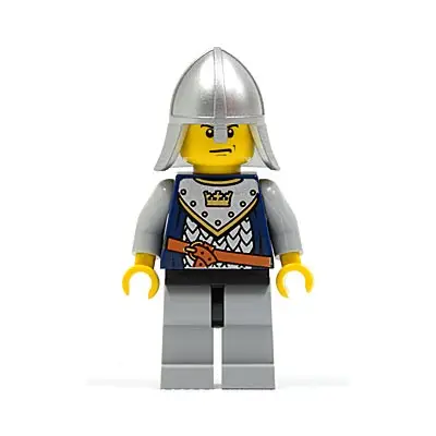  Fantasy Era - Crown Knight Scale Mail with Crown, Helmet with Neck Protector, Scowl