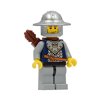  Fantasy Era - Crown Knight Scale Mail with Crown, Helmet with Broad Brim, Vertical Cheek Lines, Quiver