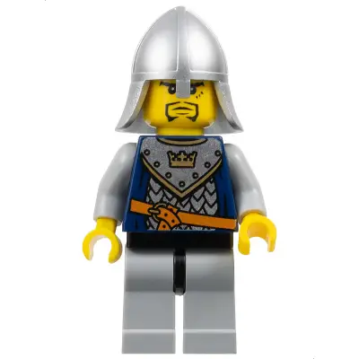  Fantasy Era - Crown Knight Scale Mail with Crown, Helmet with Neck Protector, 3 Spots under Left Eye