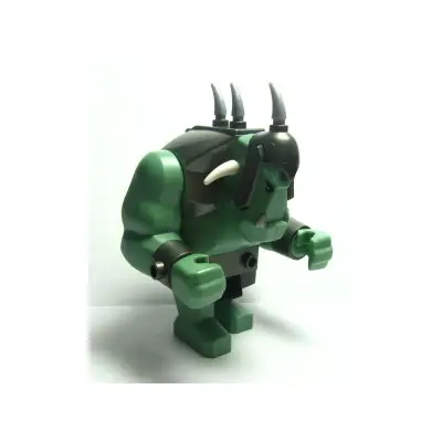  Fantasy Era - Troll, Sand Green with Pearl Dark Gray Armor, 2 White Horns and 3 Pearl Light Gray Horns