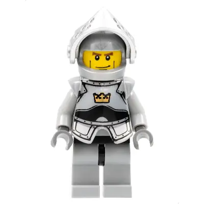  Fantasy Era - Crown Knight Plain with Breastplate, Helmet with Visor, Vertical Cheek Lines