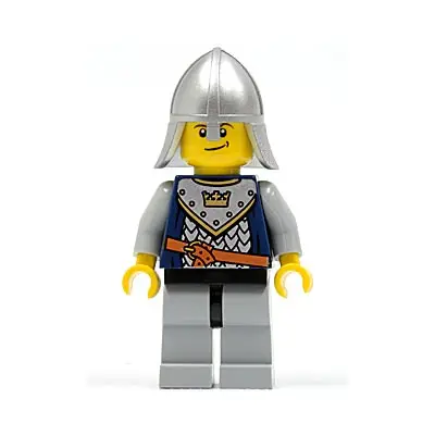  Fantasy Era - Crown Knight Scale Mail with Crown, Helmet with Neck Protector, Crooked Smile