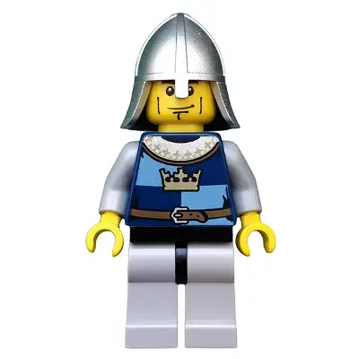  Fantasy Era - Crown Knight Quarters, Helmet with Neck Protector, Vertical Cheek Lines