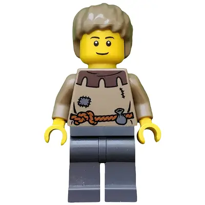  Fantasy Era - Peasant Male Young, Brown Eyebrows, Thin Grin