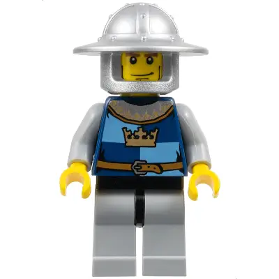  Fantasy Era - Crown Knight Quarters, Helmet with Broad Brim, Vertical Cheek Lines