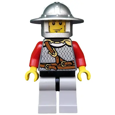  Kingdoms - Lion Knight Scale Mail with Chest Strap and Belt, Helmet with Broad Brim, Vertical Cheek Lines