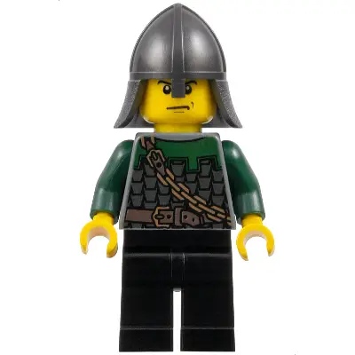  Kingdoms - Dragon Knight Scale Mail with Chain and Belt, Helmet with Neck Protector, Scowl
