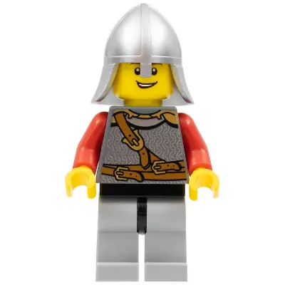  Kingdoms - Lion Knight Scale Mail with Chest Strap and Belt, Helmet with Neck Protector, Open Grin
