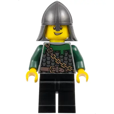  Kingdoms - Dragon Knight Scale Mail with Chain and Belt, Helmet with Neck Protector, Open Grin