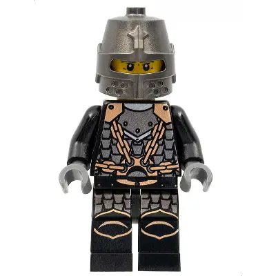  Kingdoms - Dragon Knight Scale Mail with Chains, Helmet Closed, Gray Beard