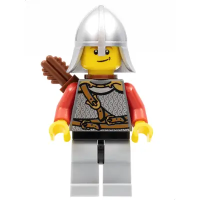  Kingdoms - Lion Knight Scale Mail with Chest Strap and Belt, Helmet with Neck Protector, Quiver, Smirk