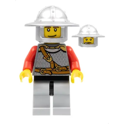  Kingdoms - Lion Knight Scale Mail with Chest Strap and Belt, Helmet with Broad Brim, Eyebrows and Goatee