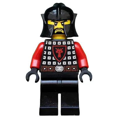  Castle - Dragon Knight Scale Mail with Dragon Shield, Cheek Protection Helmet, Black Beard