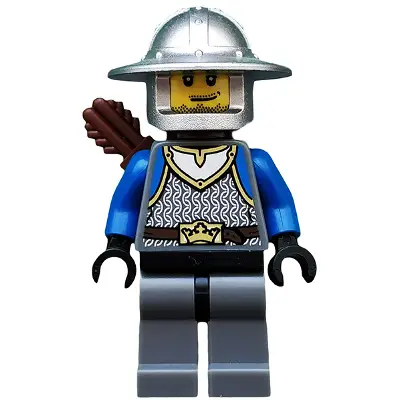  Castle - King's Knight Scale Mail, Crown Belt, Helmet with Broad Brim, Quiver, Smirk and Stubble Beard