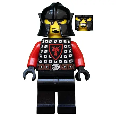  Castle - Dragon Knight Scale Mail with Dragon Shield, Cheek Protection Helmet, Bushy Eyebrows