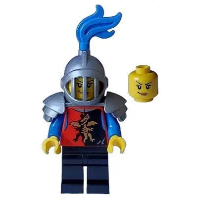  Dragon Knight - Female, Black Legs, Flat Silver Helmet and Armor