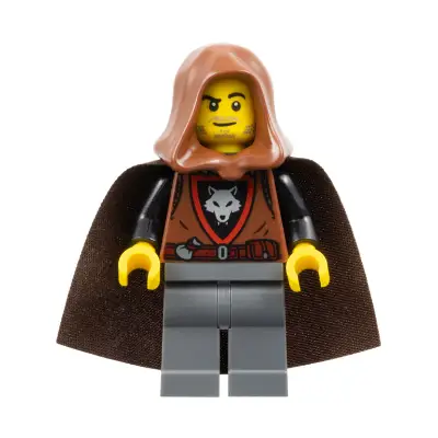 Wolfpack - Dark Bluish Gray Legs, Dark Brown Cape, Reddish Brown Hood (Crook)