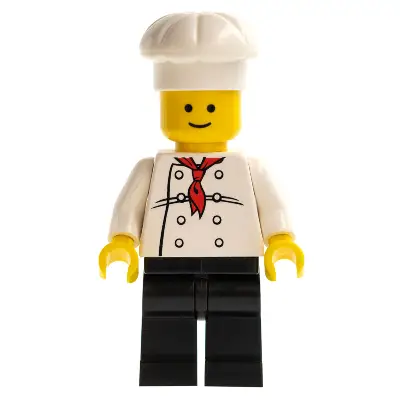  Chef - White Torso with 8 Buttons, Black Legs, Standard Grin