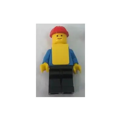  Plain Blue Torso with Blue Arms, Black Legs, Red Construction Helmet, Yellow Vest