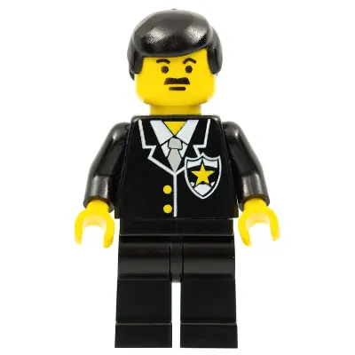  Police - Suit with Sheriff Star, Black Legs, Black Male Hair