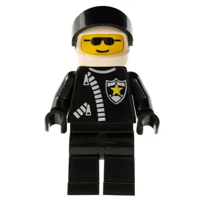  Police - Zipper with Sheriff Star, White Helmet, Black Visor