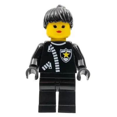  Police - Zipper with Sheriff Star, Black Ponytail Hair