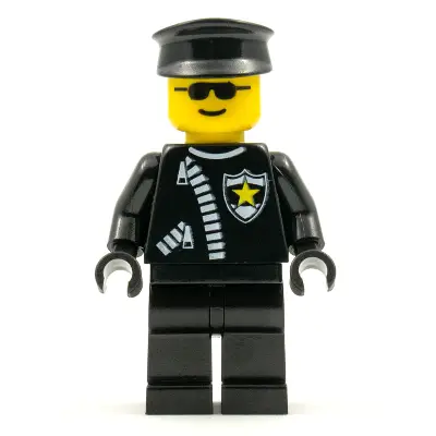  Police - Zipper with Sheriff Star, Black Hat