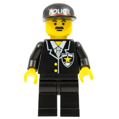  Police - Suit with Sheriff Star, Black Legs, Black Cap with Police Pattern