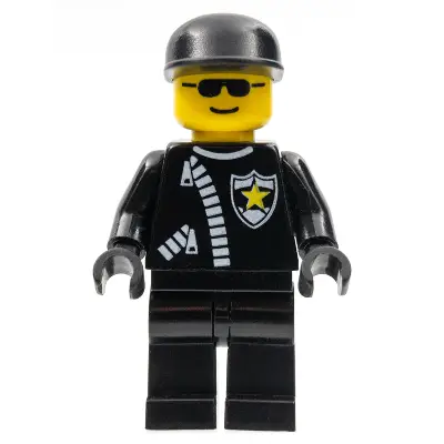  Police - Zipper with Sheriff Star, Black Cap, Black Sunglasses