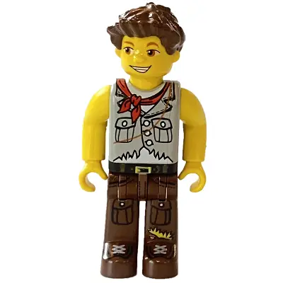  Jake, Light Gray Torso, Brown Legs (4143767)